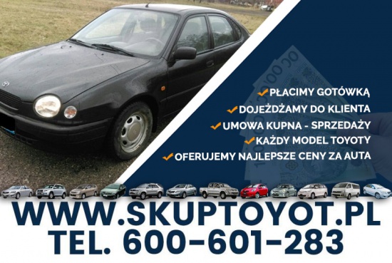Kupię Toyotę Corolla Carina Avensis Hiace Hilux Dyna